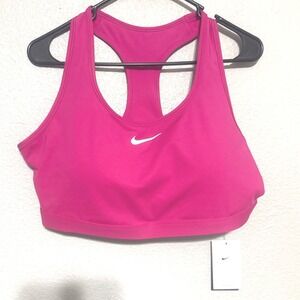 Nike Dri-Fit Sports Bra Pink Racerback Training Gym Workout Women 1X Support NWT